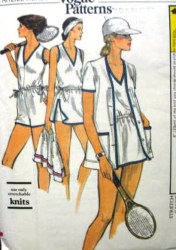 9754 SLEEVELESS TENNIS DRESS,SHORTS,JUMPSUIT,JACKET PATTERN 8